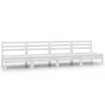 ZNTS Garden Middle Sofas 4 pcs White Solid Pinewood 806593