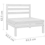 ZNTS Garden Middle Sofas 4 pcs White Solid Pinewood 806593