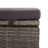 ZNTS Sun Lounger with Canopy and Cushion Poly Rattan Grey 317115
