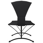 ZNTS Outdoor Lounge Bed with Canopy Black Steel and Oxford Fabric 317599