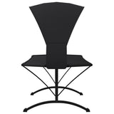 ZNTS Outdoor Lounge Bed with Canopy Black Steel and Oxford Fabric 317599