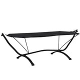 ZNTS Outdoor Lounge Bed with Canopy Black Steel and Oxford Fabric 317599