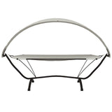 ZNTS Outdoor Lounge Bed with Canopy Cream Steel and Oxford Fabric 317601