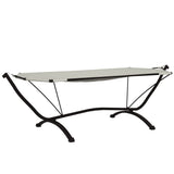 ZNTS Outdoor Lounge Bed with Canopy Cream Steel and Oxford Fabric 317601