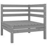 ZNTS 6 Piece Garden Lounge Set Solid Pinewood Grey 3082684