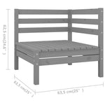ZNTS 6 Piece Garden Lounge Set Solid Pinewood Grey 3082684