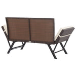 ZNTS Garden Bench with Cushions Brown 176 cm Poly Rattan 317182