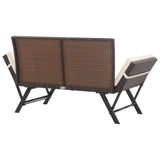 ZNTS Garden Bench with Cushions Brown 176 cm Poly Rattan 317182