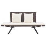 ZNTS Garden Bench with Cushions Brown 176 cm Poly Rattan 317182