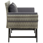 ZNTS Garden Bench with Cushions Grey 176 cm Poly Rattan 317183