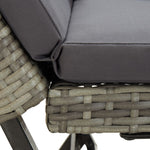 ZNTS Garden Bench with Cushions Grey 176 cm Poly Rattan 317183