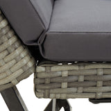 ZNTS Garden Bench with Cushions Grey 176 cm Poly Rattan 317183