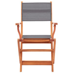 ZNTS Folding Garden Chairs 8 pcs Grey Solid Eucalyptus Wood&Textilene 3086965