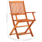 ZNTS Folding Garden Chairs 6 pcs Solid Eucalyptus Wood 3087147