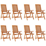 ZNTS Folding Garden Chairs 8 pcs Solid Wood Eucalyptus 3087346
