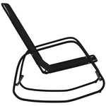 ZNTS Rocking Sun Loungers 2 pcs Black Steel and Textilene 318140