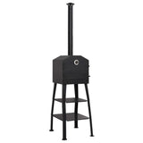ZNTS Outdoor Pizza Oven Charcoal Fired with 2 Fireclay Stones 318145