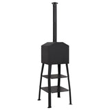 ZNTS Outdoor Pizza Oven Charcoal Fired with 2 Fireclay Stones 318145