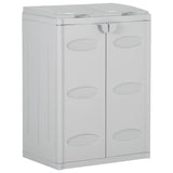ZNTS Trash Bin with 2 Doors Light Grey 65x45x88 cm PP 151226