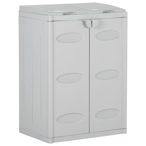 ZNTS Trash Bin with 2 Doors Light Grey 65x45x88 cm PP 151226
