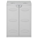ZNTS Trash Bin with 2 Doors Light Grey 65x45x88 cm PP 151226