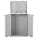 ZNTS Trash Bin with 2 Doors Light Grey 65x45x88 cm PP 151226