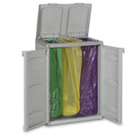 ZNTS Trash Bin with 2 Doors Light Grey 65x45x88 cm PP 151226