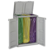 ZNTS Trash Bin with 2 Doors Light Grey 65x45x88 cm PP 151226