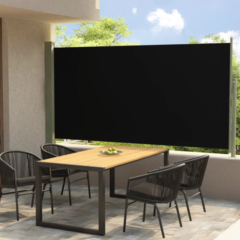 ZNTS Patio Retractable Side Awning 160x300 cm Black 317838