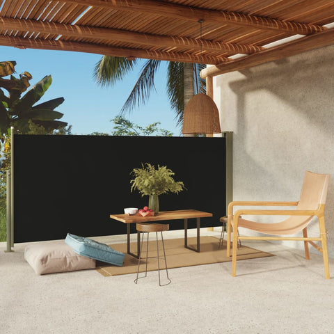 ZNTS Patio Retractable Side Awning 140x300 cm Black 317874