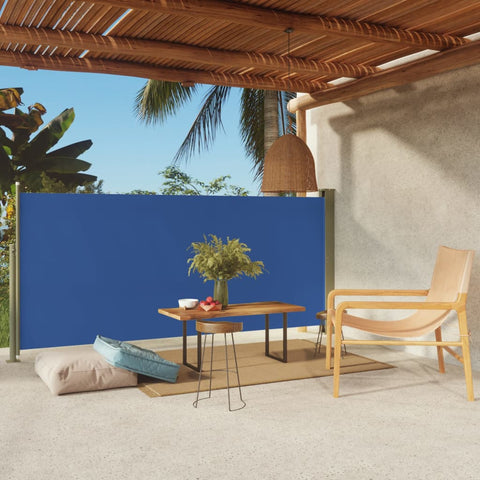 ZNTS Patio Retractable Side Awning 140x300 cm Blue 317876