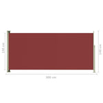 ZNTS Patio Retractable Side Awning 140x300 cm Red 317877