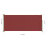 ZNTS Patio Retractable Side Awning 140x300 cm Red 317877