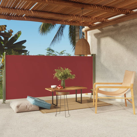 ZNTS Patio Retractable Side Awning 140x300 cm Red 317877