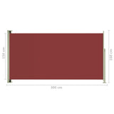 ZNTS Patio Retractable Side Awning 160x300 cm Red 317883