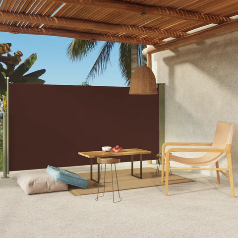 ZNTS Patio Retractable Side Awning 160x300 cm Brown 317885
