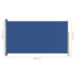 ZNTS Patio Retractable Side Awning 170x300 cm Blue 317888
