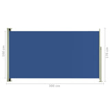 ZNTS Patio Retractable Side Awning 170x300 cm Blue 317888