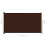 ZNTS Patio Retractable Side Awning 170x300 cm Brown 317891