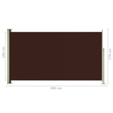 ZNTS Patio Retractable Side Awning 170x300 cm Brown 317891