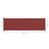 ZNTS Patio Retractable Side Awning 160x500 cm Red 317925