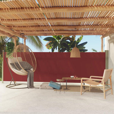 ZNTS Patio Retractable Side Awning 160x500 cm Red 317925