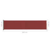 ZNTS Patio Retractable Side Awning 140x600 cm Red 317955