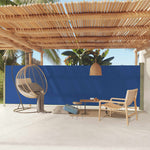 ZNTS Patio Retractable Side Awning 160x600 cm Blue 317960