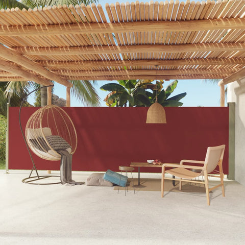 ZNTS Patio Retractable Side Awning 160x600 cm Red 317961