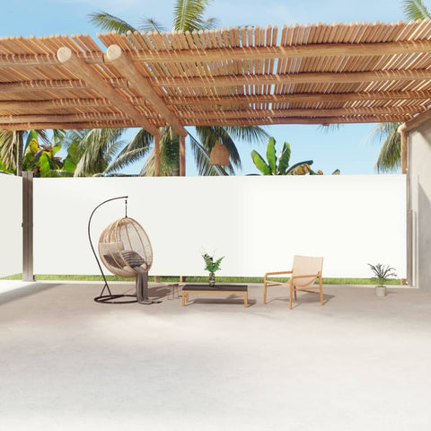 ZNTS Retractable Side Awning Cream 220x1200 cm 318085