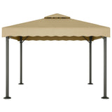 ZNTS Gazebo Taupe 3x3 m Aluminium and Steel 318522
