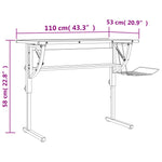 ZNTS Craft Desk Black&Grey 110x53x cm Engineered Wood&Steel 340929