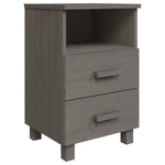 ZNTS Bedside Cabinets HAMAR 2 pcs Light Grey 40x35x62 cm Solid Wood 340419