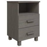 ZNTS Bedside Cabinets HAMAR 2 pcs Light Grey 40x35x62 cm Solid Wood 340419